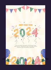 2024 Happy New Year Poster Template © Ludere Studios