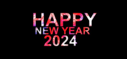Fototapeta na wymiar Happy new year 2024 beautiful and colorful design