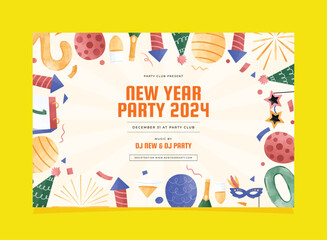 Happy New Year Invitation Poster Template