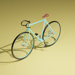 Blue Bicycle on Yellow Background
