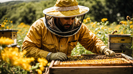 beekeeper at work