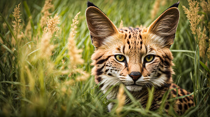 Fototapeta premium cat in the field 