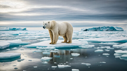 polar bear in the region - obrazy, fototapety, plakaty