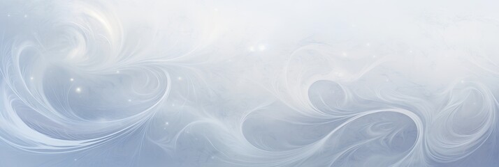 Fototapeta na wymiar Enchanting Winter Wonderland: Delicate White and Silver Snow Swirls Gently Dancing Across a Frosted Background