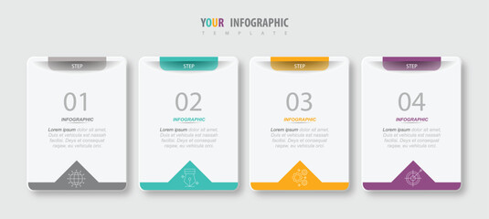 Modern abstract infographics with four steps or processes elements. business concept. illustration.