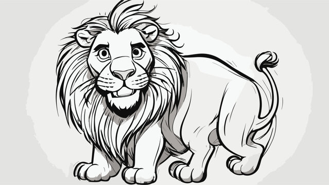 Lion carton character vector image. Illustration of cute lion design graphic on the white background