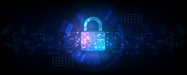 Abstract background image, technology concept, locking, encryption, network data