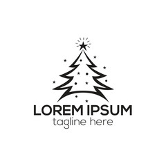 Christmas tree logo concept isolated vector template illustration for business and company