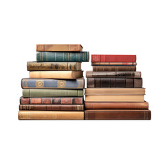 Books stacked isolated on transparent background