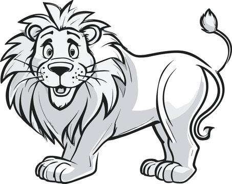 Lion carton character vector image. Illustration of cute lion design graphic on the white background