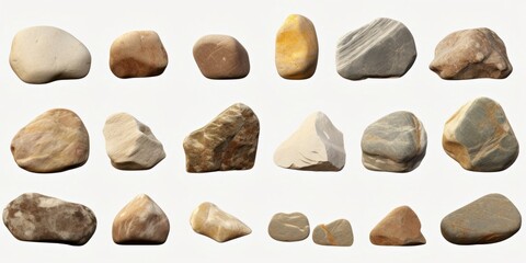Fototapeta na wymiar Realistic stones shapes cutout backgrounds 3d rendering, Generative AI 