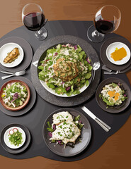 fried eggs with bacon and cheese