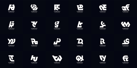 Collection full set abstract combine letter a - z monogram logo design