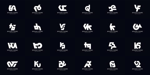 Collection full set abstract combine letter a - z monogram logo design
