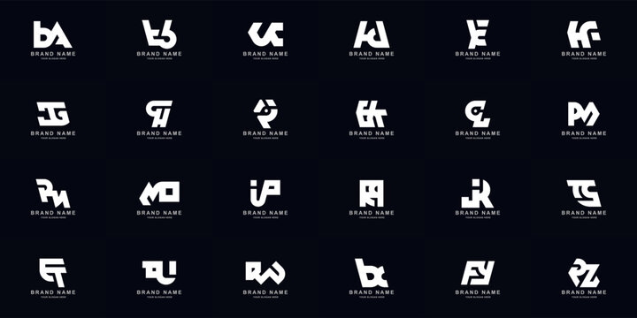 Collection full set abstract combine letter a - z monogram logo design