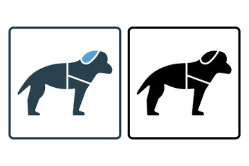 guide dog icon. icon related to disability and disability symbol . solid icon style. Simple vector design editable
