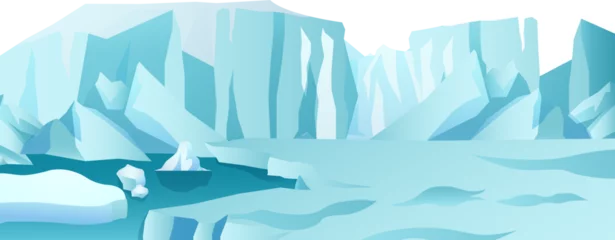 Crédence de cuisine en verre imprimé Bleu clair Antarctica scene . PNG .