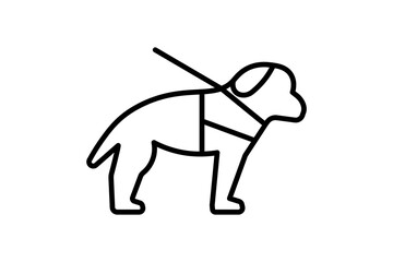 guide dog icon. icon related to disability and disability symbol . line icon style. Simple vector design editable