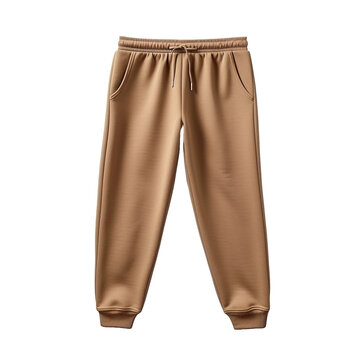 Brown sweatpants for sports isolated on transparent background
