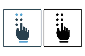 braille icon. icon related to disability and disability symbol . solid icon style. Simple vector design editable