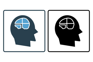 intellectual disability icon. icon related to disability and disability symbol . solid icon style. Simple vector design editable