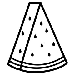 Sliced Watermelon Line Icon Vector Illustration 
