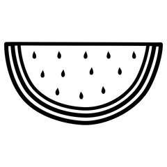 Slice of Watermelon Line Icon Vector Illustration 