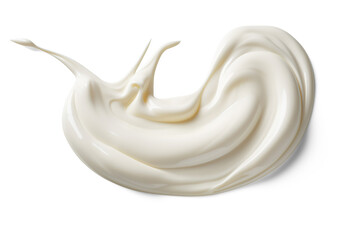 Cream or yoghurt smear. Cut out on transparent	 - obrazy, fototapety, plakaty