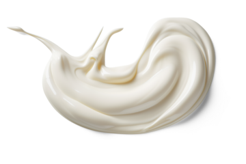 Cream or yoghurt smear. Cut out on transparent	