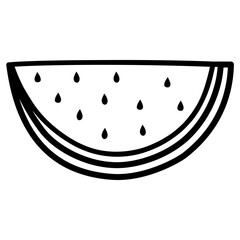 Watermelon Line Iconic Vector Illustration 