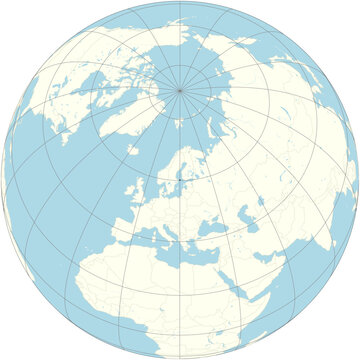 Aland Islands centered on the world map in an orthographic projection	