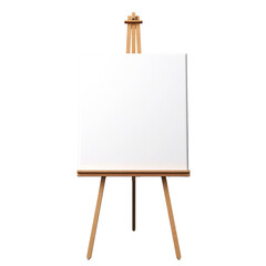 Canvas and easel photograph isolated on transparent background
