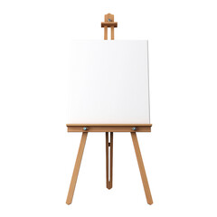 Canvas and easel photograph isolated on transparent background