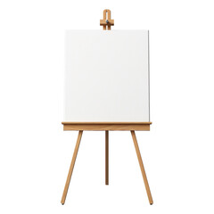 Canvas and easel photograph isolated on transparent background