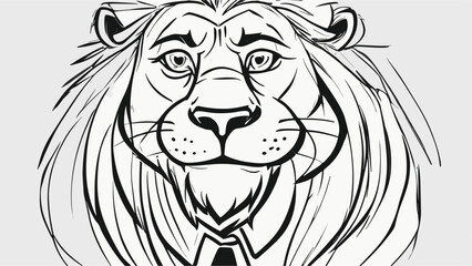 Lion carton character with formal dress vector image. Illustration of cute lion design graphic on the white background