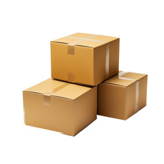 Cardboard boxes isolated on transparent background