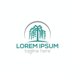 Fototapeta premium Willow tree logo concept isolated vector template illustration for business and company 