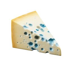 Cheese that is blue in color isolated on transparent background