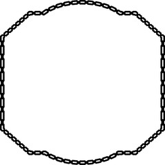 Naklejka premium Square shape Chain round frame Chain let design texture decorative vintage frames silhouette black ornamental label frames banners vector retro badges elements symbols ornate ribbon borders isolated