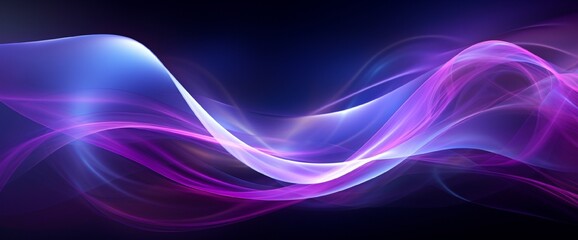 Fototapeta premium Abstract flowing neon wave purple background