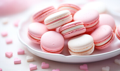 pink and white macaroons