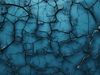 Painted blue cracked wallpaper