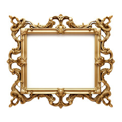 Classic frame skillfully carved isolated on transparent background