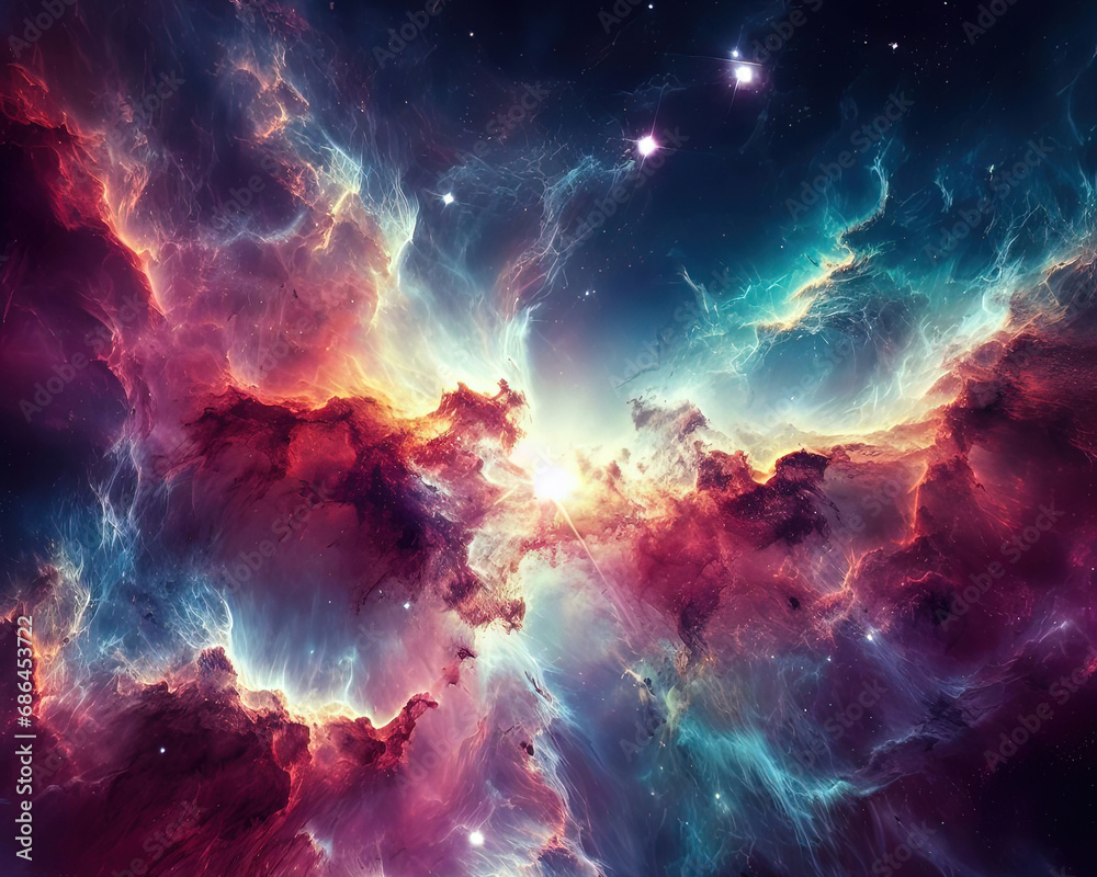 Canvas Prints gorgeous space and twinkling stars background image with nebula gas cloud