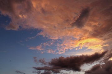 sunset over the clouds