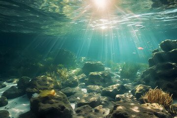 Fototapeta na wymiar Underwater sun