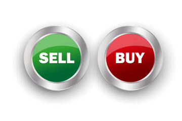 Buy, Sell button icons. Trading Button. Vector illustration. EPS 10.