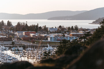 View of Anacortes from Cap Sante Park on Fidalgo Island at sunset in the San Juan Islands in northwest Washington  © Alisha