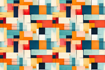 Bold Color Blocks Pattern: Large blocks of color, juxtaposed and layered with a palette knife to create a striking, modern art-inspired pattern - beautiful backdrop for presentation - copy space