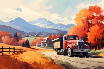 Obraz premium car truck, dump truck, trucking, transportation